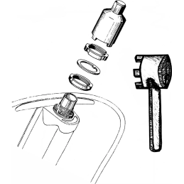 Balhoofdlager speling afstelgereedschap
