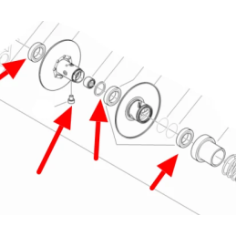 Revisieset achterpoulies Piaggio & Gilera 125cc 180cc