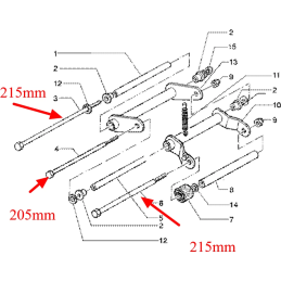 Subframebout M10X215 Piaggio & Gilera