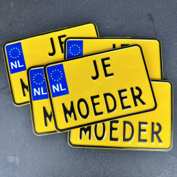 JE MOEDER Kentekenplaat motor