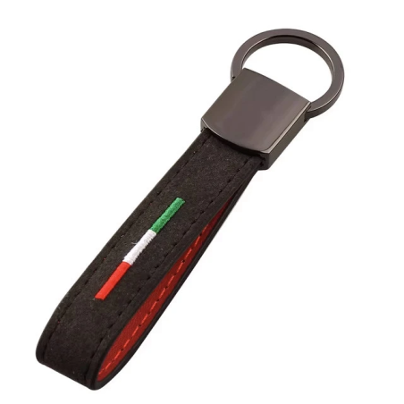 Italie sleutelhanger zwart leer