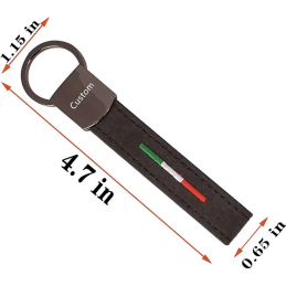 Italie sleutelhanger zwart leer