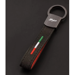 Italie sleutelhanger zwart leer