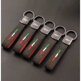 Italie sleutelhanger zwart leer